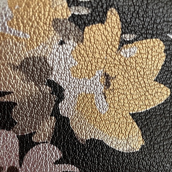 JACK FRENCH LONDON Leather Wristlet Bag Floral Metallic Event Occasion Evening - Picture 7 of 12